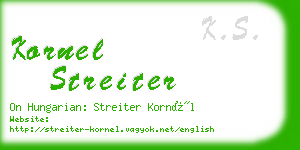 kornel streiter business card